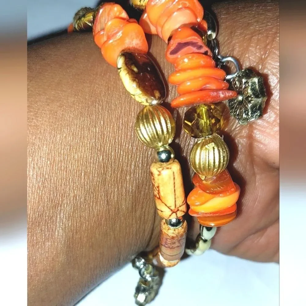 Vintage Beaded spiral bracelet